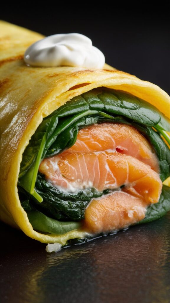 Salmon Roll with Eggs and Spinach