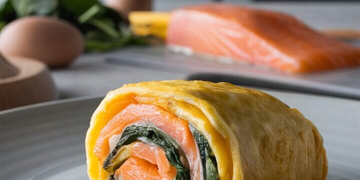 Salmon Roll with Eggs and Spinach
