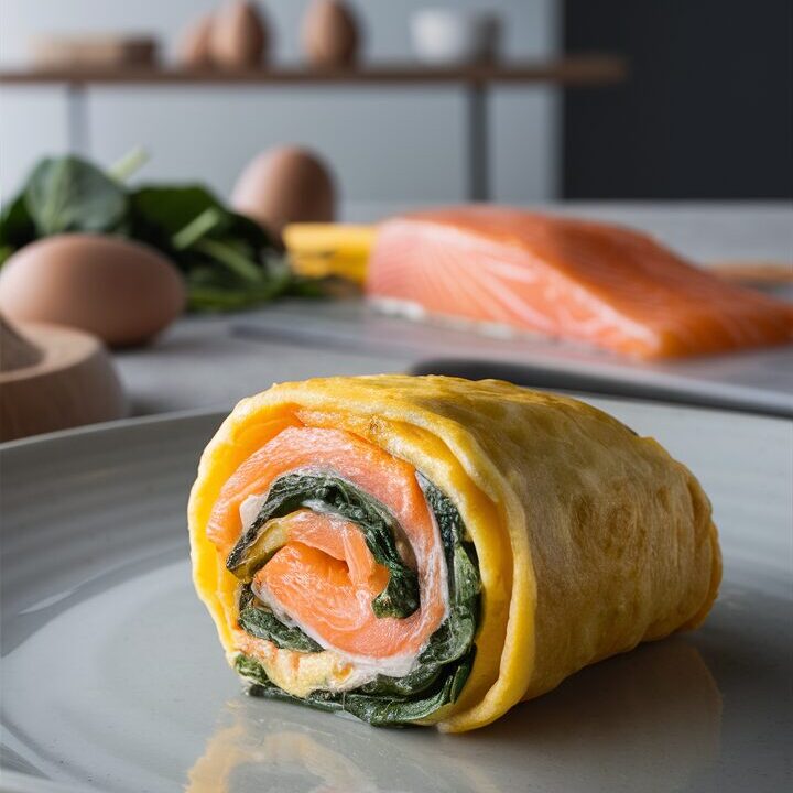 Salmon Roll with Eggs and Spinach
