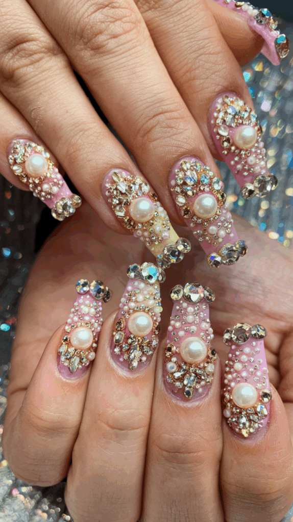 Dubai Inspired Nails. Gold and Gemstone Inspired Nails – Dubai Luxury Style

Dubai is often described as the city of gold, the home of extravagance